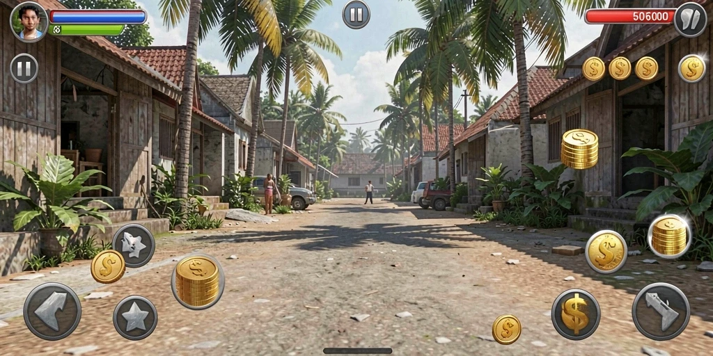 Screenshot menampilkan level awal permainan KAOL68.
