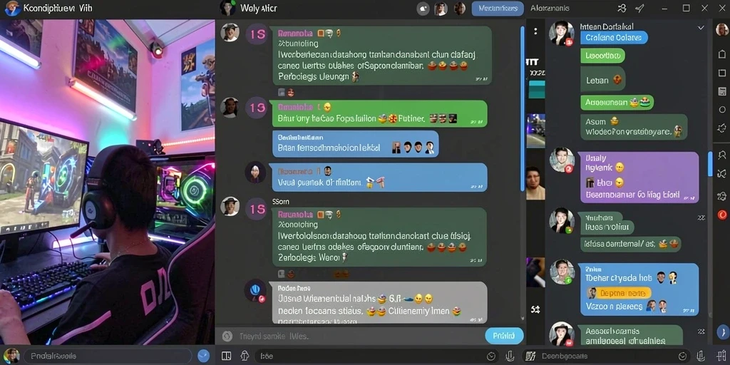 Screenshot menunjukkan interaksi pemain dalam game.