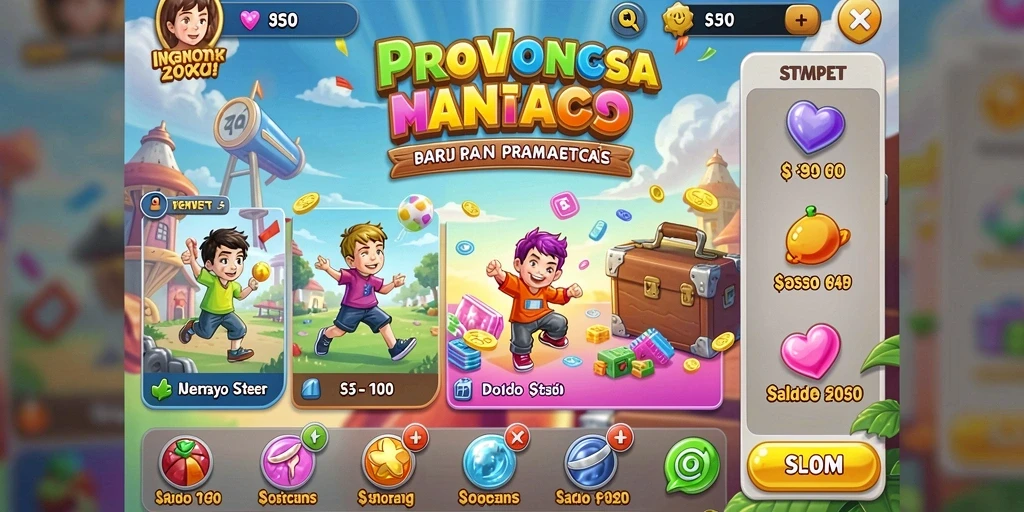 Tampilan awal game yang menarik dan mudah dipahami.