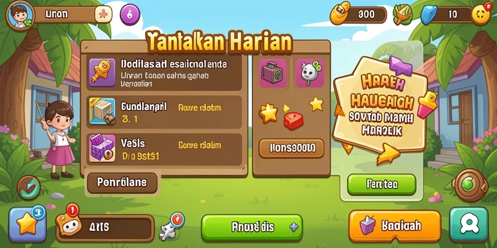 Tangkapan layar menunjukkan antarmuka utama game yang menarik.