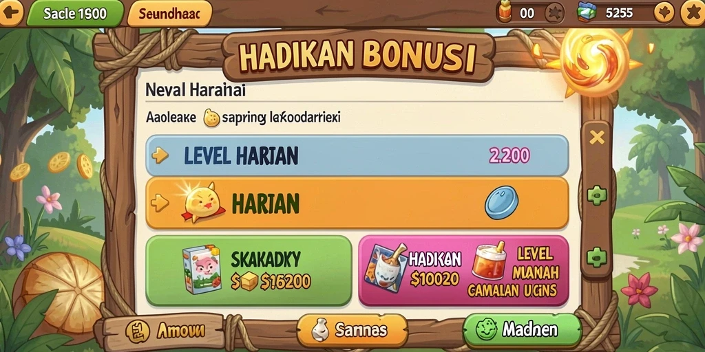 Tampilan antarmuka game yang menarik dan ramah pengguna.